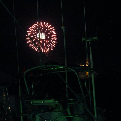 fireworks over the boats