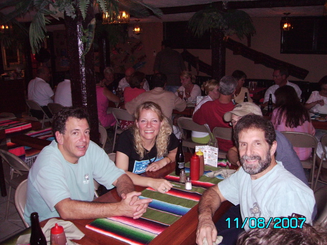 Evan, Kamala & David at dinner the first night