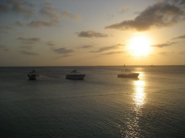 Dive Boats at Sunset