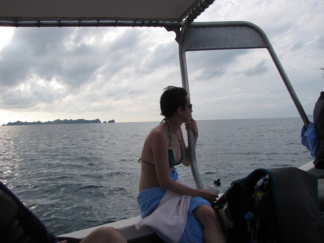 Catherine riding in after last dive