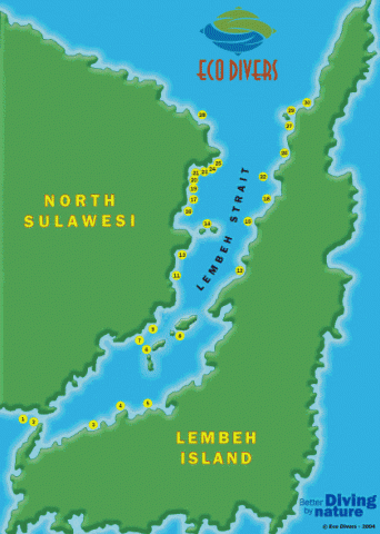 Eco Divers Lembeh Map