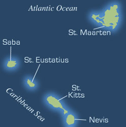 Saba St KItts Map